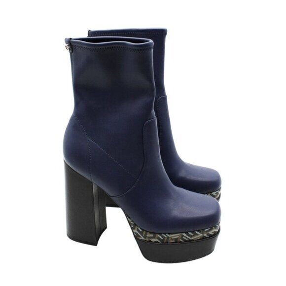 Guess Womens Blue Color Block 2 Platform Booties - Picture 3 of 8